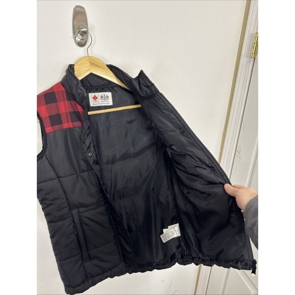 Hudson’s Bay Woman XS Olympic Canada Buffalo Plaid Vest Black - Picture 6 of 7